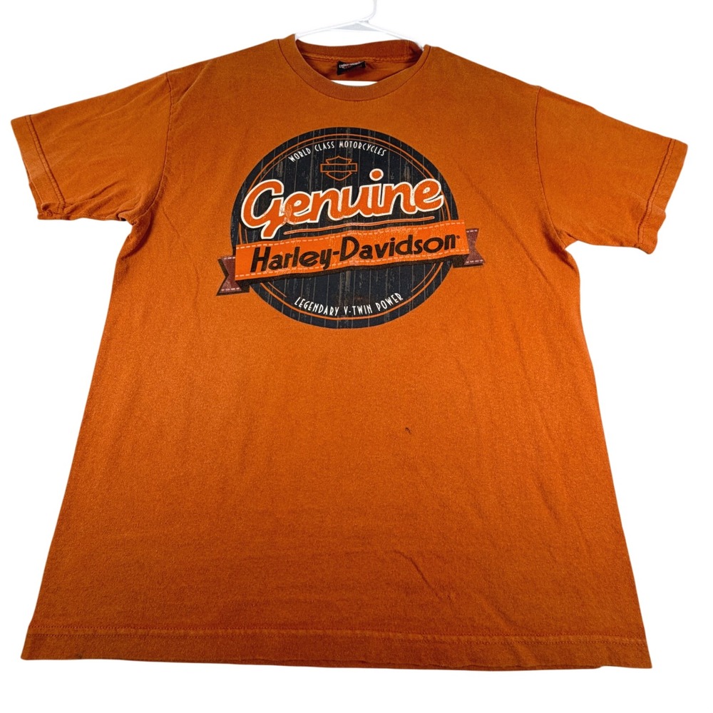 Harley-Davidson Edmond Oklahoma T-Shirt Mens Large Orange Bravado